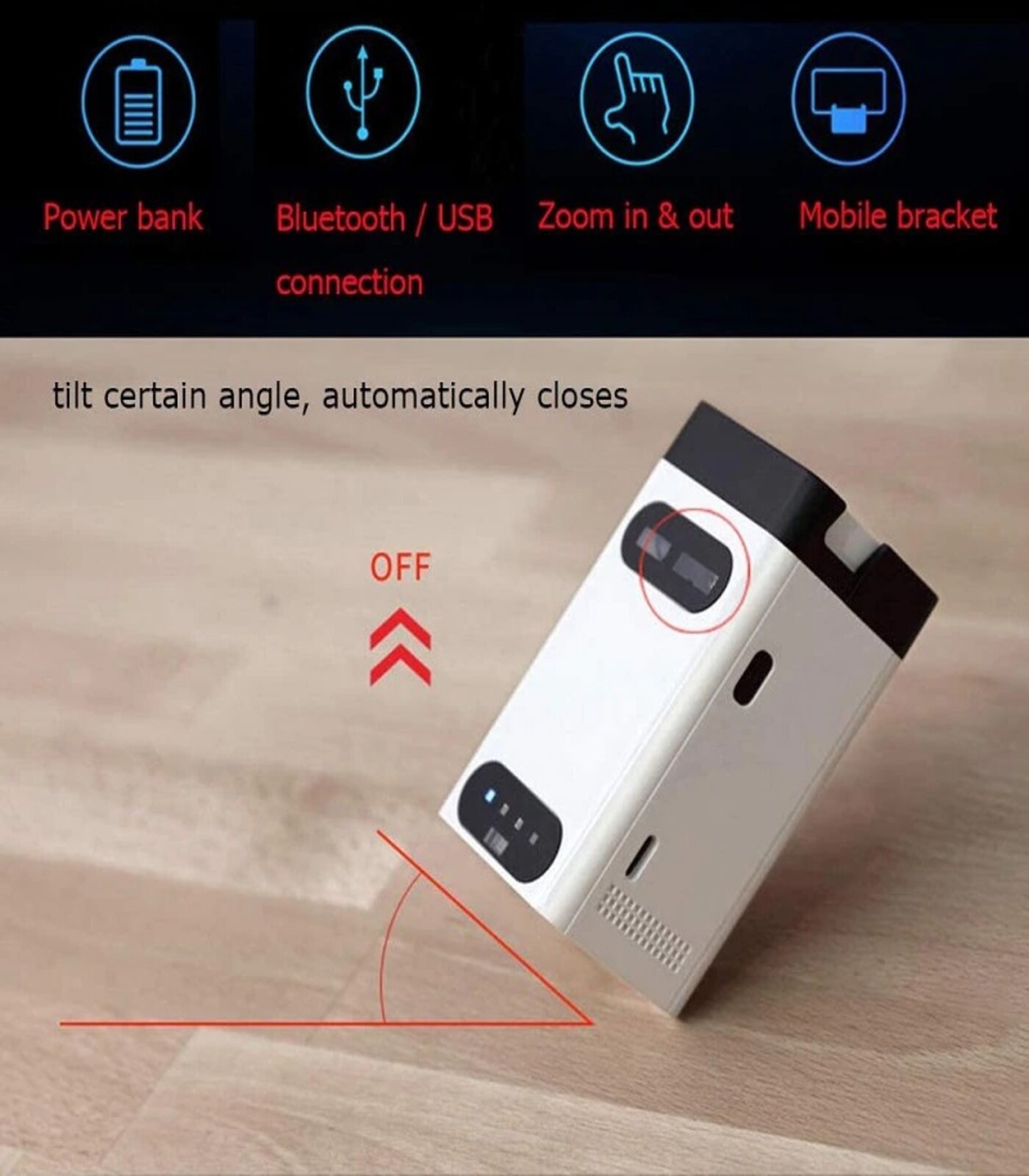 (LaserX) Wireless Laser Projection Bluetooth Virtual Keyboard for Iphone, Ipad, Smartphone and Tablets