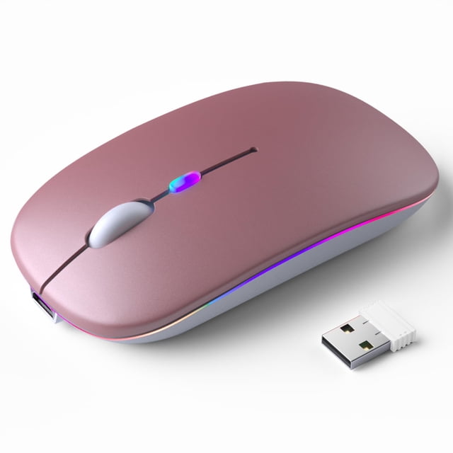 Ratón inalámbrico Bluetooth KANMABPC recargable Silent Rose