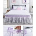 thumbnail image 2 of Falda de cama de encaje envolvente Falda de cama con volantes Cubierta de polvo Funda de cama con volantes(Lavender,Size:Queen), 2 of 11