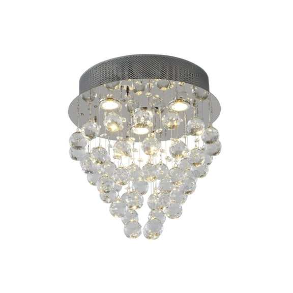 Design Living 4-Light D14" Clear Crystal Semi Flush Mount with Chrome Hardware