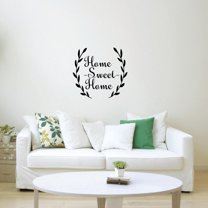 VWAQ Home Sweet Home Matte Black Vinyl Wall Quote Sticker Home Wall Decor V-2 (22"H x 24"W)