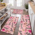 thumbnail image 2 of Pink Breast Cancer and Pioneer Flower Kitchen Rugs Sets Of 3,Kitchen Runner Rugs Non Skid Washable,Decorative Kitchen Floor Mats for Kitchen,Sink,Laundry,17"x30"+ 17"x47" + 17"x59", 2 of 6