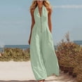 thumbnail image 3 of MLCDZ Women's Zip Up Wide Leg V Neck Sleeveless One Piece Jumpsuit Dressy Casual Lightweight Breathable Summer Outdoor Activities Rompers with Pockets, 3 of 7