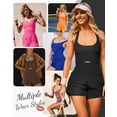 thumbnail image 4 of Women Workout Romper Onesie with Padded Bras Sleeveless One Piece Outfits Shorts Atheletic Running Jumpsuit Clothes, 4 of 6
