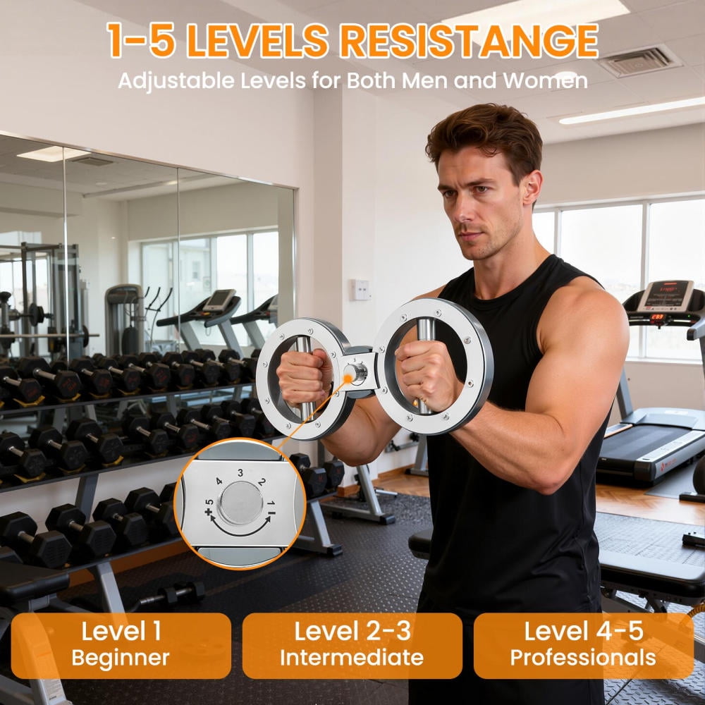 8 to 15 Pounds Adjustable Rotator Machine, Multifunctional Hand and Forearm Trainer, Forearm Exerciser for Gym Workouts, Rehabilitation, with Non-Slip Foam Handle