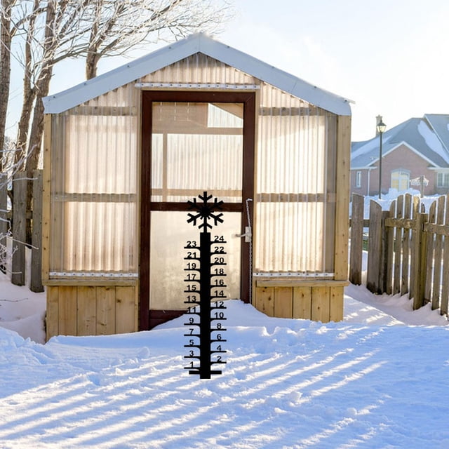 Medidor de nieve para exteriores, dispositivo de medición de profundidad de nieve decorativo, medidor de nevadas de 24 pulgadas, medidor de lluvia Cola Regla de medición de nieve