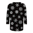 thumbnail image 5 of Pntutb Moda Mujer Chriatmas Impreso Camiseta 3/4 Mangas Blusa Cuello Redondo Casual tops Pntutb Pntutb-593, 5 of 5