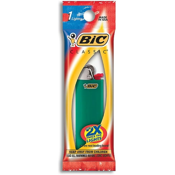 6 Pack - Bic Classic Disposable Lighter, Colors May Vary 1 ea
