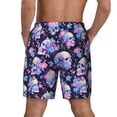 thumbnail image 2 of Lsque Mens Swim Trunks cool flower Skull Pattern - Bathing Suit Compression Liner - Beach Swim Shorts Swimwear - (S-3XL) - Stretch Quick Dry -Small, 2 of 9