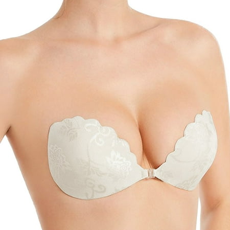Clearance! Weikingp Bras for Women Women Strapless Bra Breast Up Sightless Bra Self Adhesive Bra Cheeky Underwear for Women Push Up Bra White D