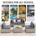 thumbnail image 5 of Amopatio 5 Pieces Patio Conversation Set, Outdoor Sectional PE Rattan Wicker Furniture Seat,GRAY, 5 of 6