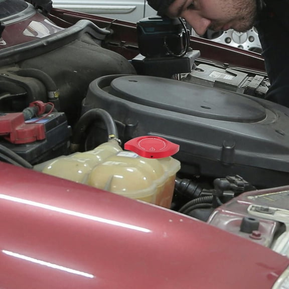 HEANUJJ Stylish Red Radiator Cap Replacement for Car Coolant Reservoir Tank