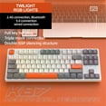 thumbnail image 4 of K87 Gaming Keyboard 3-mode Connection Hot Swappable RGB Backlit Keyboard for Laptop PC Green K87rgb Red-axis, 4 of 5