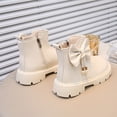 thumbnail image 4 of Bnwani Girls Boots Ankle PU Leather Side Zipper Bow Flat Booties 3-9 Years, 4 of 7