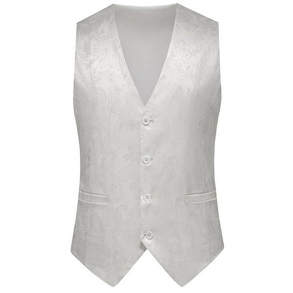 Mens Cardigan Sweaters Tailored Slim Fit Vest Formal Breasted Business Mens Warm Clothes,White,M