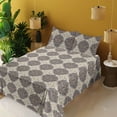 thumbnail image 2 of Ambesonne Tribal Fitted & Flat Sheet with Sham 3 Pcs Set, Bohemian Earthy Ethno Art, Twin XL, Umber Taupe Ivory, 2 of 5