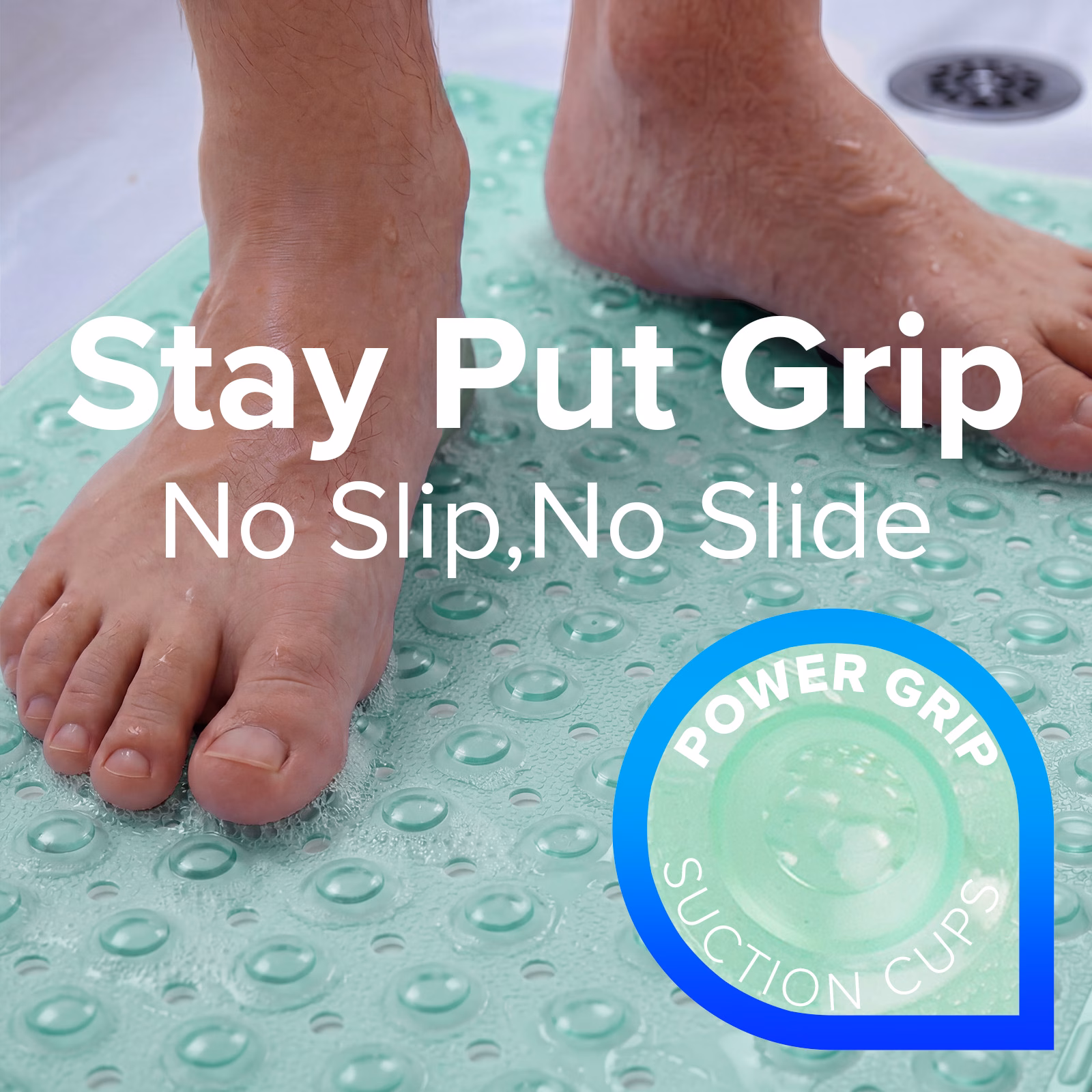 thumbnail image 3 of SlipX Solutions Bathtub Mat Non Slip 39 x 16, Extra Long Bathroom Shower Mat, Suction Cups, 3 of 8