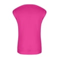 thumbnail image 3 of Tops de Color Sólido para las Mujeres de Moda Cómodo Versátil con Cojín de Pecho Cuello Pila Tops sin Mangas para las Mujeres, 3 of 7
