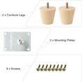 thumbnail image 4 of Uxcell Pierna de Madera para Muebles 2" Tornillo M8 x 0.71 Pulgadas Reemplazo de Pies Redondos para Sillas, Mesas y Escritorios Marrón 2 piezas, 4 of 7