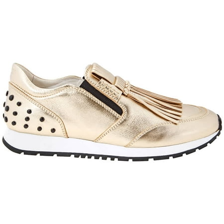 Tod's WoMen's Sneakers Knotted Fringed Shoes, Outer Material Calf Leather , Sole Rubber SPORTIVO YO FRANGIA NODI .