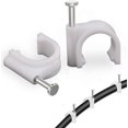 thumbnail image 2 of Clip de Cable, abrazadera de clavo, Clips adhesivos con clavo insertado para fijar Cables y cables para cables (3 juegos, blanco), 2 of 5