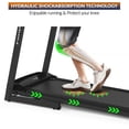 thumbnail image 4 of "Electric Exercise Treadmills on Sale, 55"" x 26"" x 48"" Smart Folding Treadmill with MP3 Ipad/ Cup Holder, 12 Preset Program, Motorized Running Exercise Equipment for Home, Black", 4 of 9