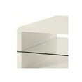 thumbnail image 2 of Modern Coffee Table With Rounded Corners & Clear Tempered Glass Shelf, White, 2 of 2