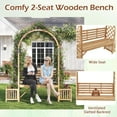 thumbnail image 5 of LINJH Garden Arbor with Bench & 2 Planter, Wooden Garden Arch for Climbing Plants w/Love Seat, 2 Trellises & Planting Box to Grow Grapes & Vines, 2-Person Outdoor Wood Seating for Patio, Backyard, 5 of 9