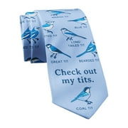Check Out My Tits Necktie Funny Neckties for Men Nerdy Bird Tie Mens Novelty Ties