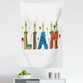 thumbnail image 1 of Liam Tapestry, English First Name in a Colorful Letter Style Cake Design with Bite Marks and Candles, Fabric Wall Hanging Decor for Bedroom Living Room Dorm, 5 Sizes, Multicolor, by Ambesonne, 1 of 1