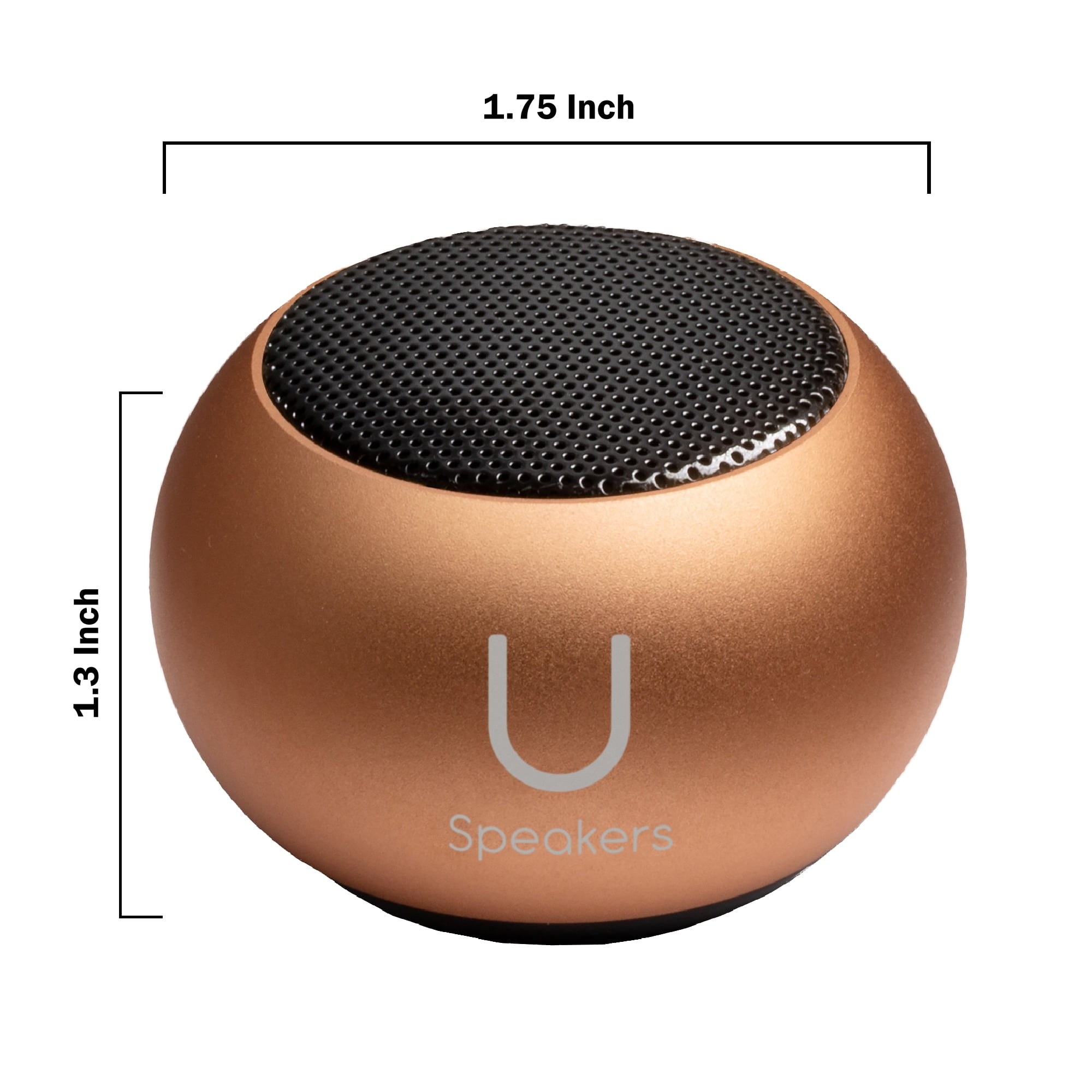 Fashionit U Speakers Mini Bluetooth Computer Speaker 2-Pack Bundle with Matching Speaker, Built-In Mic & Selfie Remote Control, for Workspace, Desktop, Laptop, Mobile, Tablet, PC - Rose Gold