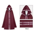 thumbnail image 5 of URMAGIC Hooded Cape Cloak Reversible Velvet Satin Renaissance Medieval Halloween Christmas Cosplay Costumes, 5 of 5