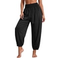thumbnail image 2 of Oiangi Women's Workout Yoga Pants with Pockets High Waist Stretchy Athletic Pant Fall Comfy Basic Trousers Black 3XL, 2 of 8