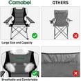 thumbnail image 6 of Camabel Folding Camping Lawn Padded Foldable Sports Chairs Lightweight Fold up Adult Camp Chairs with Cup Holder Highweight Capacity Bag Chair for Heavy Duty Beach Hiking Fishing Spectator Blue Black, 6 of 9