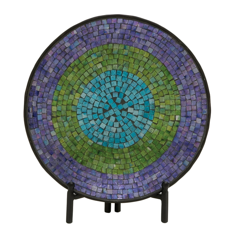 Appealing Metal Mosaic Platter With Stand
