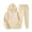 Beige, variant on Women's Sweatsuits 2 Piece Long Sleeve Bow Print Hooded Track Suits Fall Fashion Leisure Travel Vacation Clothes