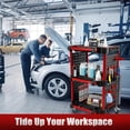 thumbnail image 5 of 3 Tier Rolling Utility Tool Cart, 36" Workshop Service Cart 297 lbs Heavy Duty Tool Cart with Tool Hanging Board & Hook, 5 of 7