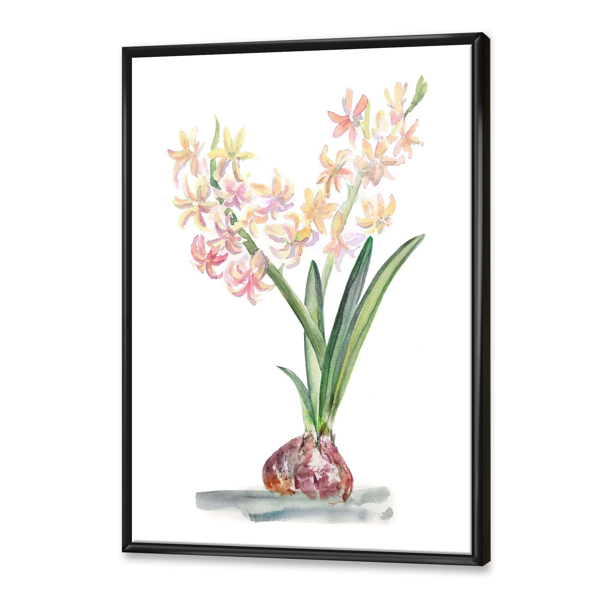 Designart 'Blossoming Hyacinth' Traditional Framed Canvas Wall Art Print