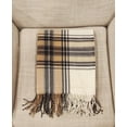 thumbnail image 3 of Fennco Styles Classic Plaid Pattern Fringe Throw Blanket 50" W x 60" L - Brown Rustic Cozy Blanket for Home, Couch, Bedroom, Living Room, Office, and Holiday Décor, 3 of 4