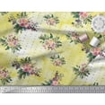 thumbnail image 2 of Soimoi Yellow Poly Georgette Fabric Leaves & Begonia Floral Decor Fabric Printed Yard 52 Inch Wide, 2 of 3