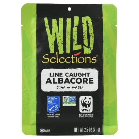 (6 Pack) Wild Selections Line Caught Albacore Tuna Fish Pouch, 2.5 (Best Albacore Tuna Lures)