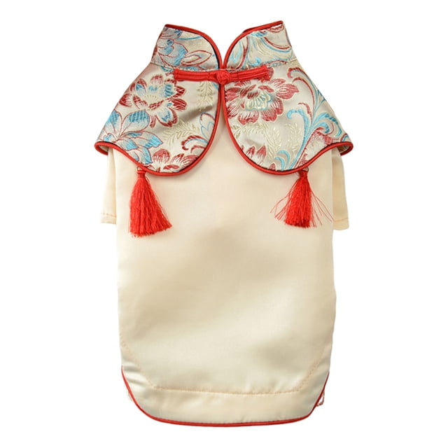 Greeniant Ropa para mascotas Faldas de vestir transpirables Estilo chino tradicional Ropa para mascotas Cheongsam Disfraces de moda Suministros de moda Ropa para mascotas Amarillo dorado S Greeniant PT000677-07