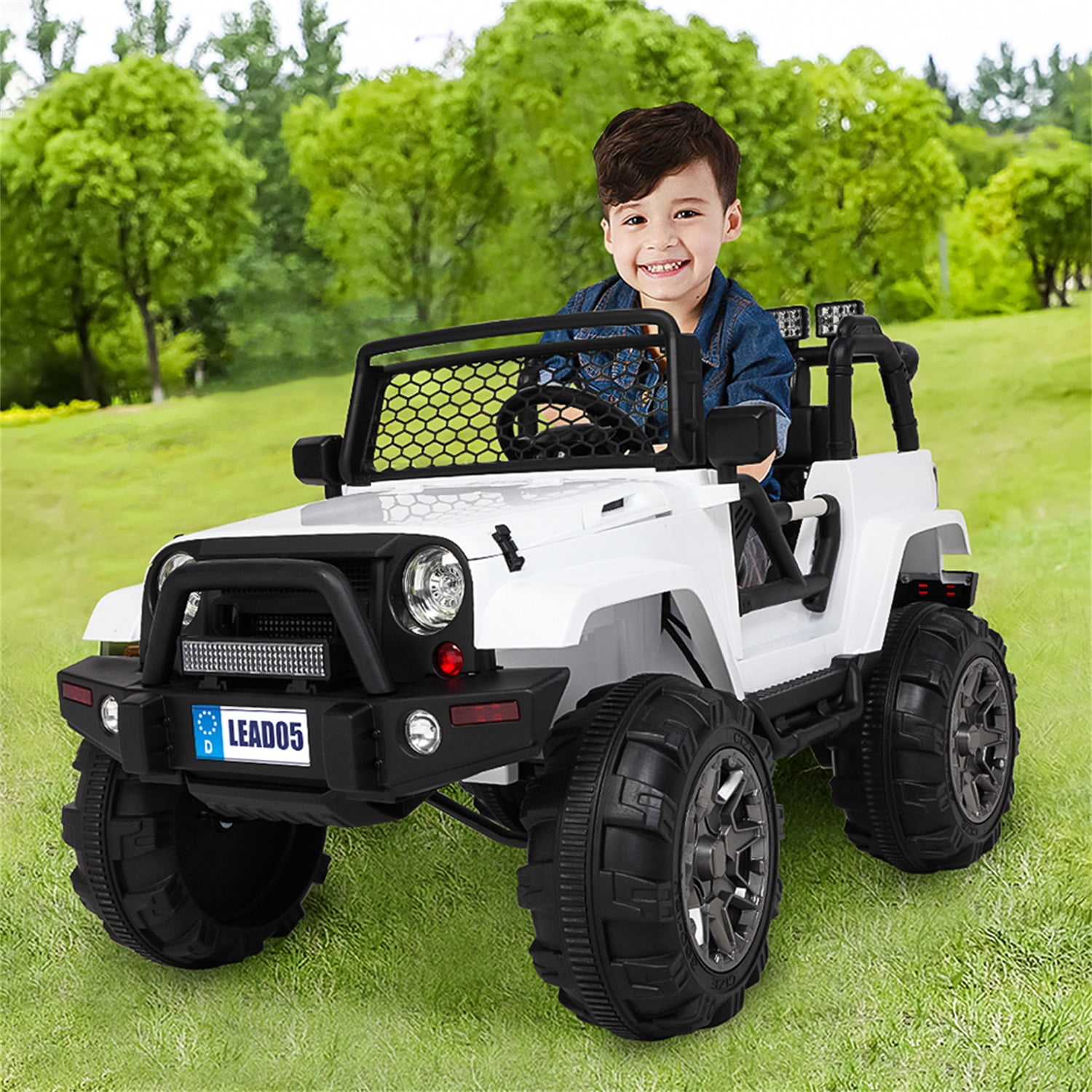 CIPACHO Remodeled Dual Drive 12V Kids Ride On Car Toy 45W * 2 Batter with 2.4G Remote Control, White