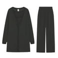 thumbnail image 4 of Riforla Women's Knitted Three Piece Cardigan Trouser Suit Two Piece Sets for Women Black XXL, 4 of 4