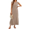 thumbnail image 2 of Fantaslook Womens Maxi Dress Round Neck Sleeveless Sundress Loose Split Wrinkle-Free Summer Long Dresses with Pockets, 2 of 8