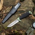 thumbnail image 5 of Dispatch 9 inch Fixed Blade Knives Hunting Knives with sheath Rubber Green Handle Camping Knives, 5 of 8