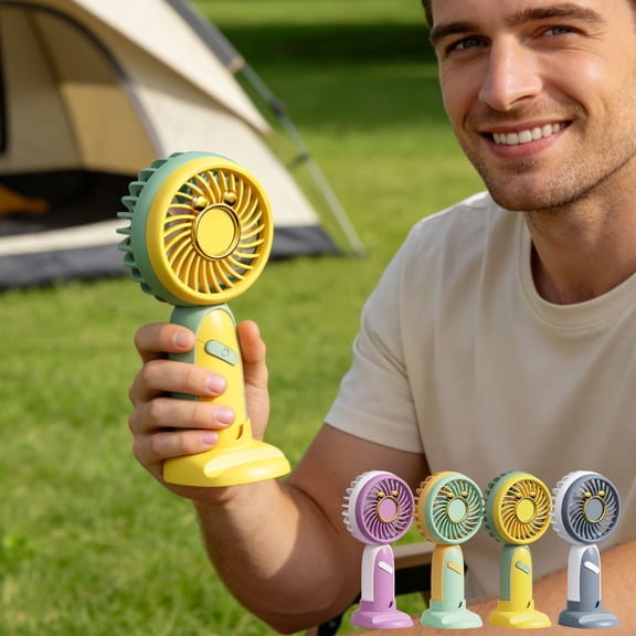Portable Handheld Fan USB Rechargeable Mini Fan 500mAh Personal Cooling Small Fan for Travel Outdoor Office Home by PALIFEUR