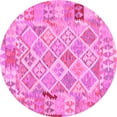 thumbnail image 1 of Ahgly Company Indoor Round Abstract Pink Contemporary Area Rugs, 6' Round, 1 of 4