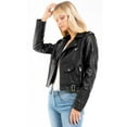 thumbnail image 5 of Made by Olivia Women's Classic Slim Fit Faux Leather Zip Up Biker Jacket, 5 of 7
