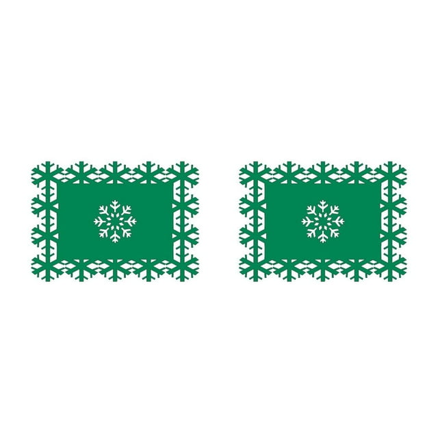 Kearding Manteles individuales Festival Navidad vacaciones boda cena copos de nieve aislamiento térmico comedor Mat tela bandeja almohadilla cocina Verde/35*25cm 2piezas Kearding CBP443900